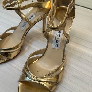 Gold leather Jimmy Choos